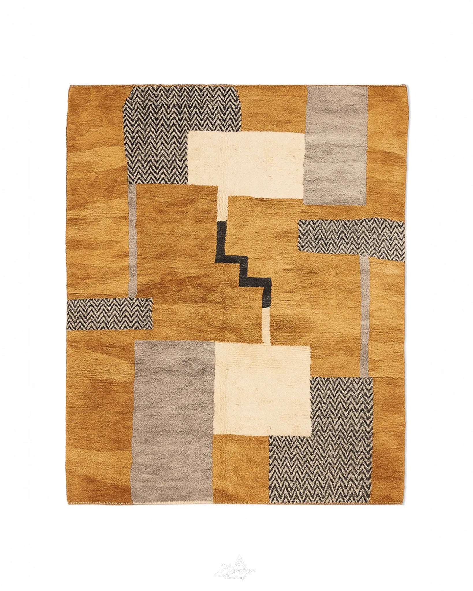 Wool Boujaad Rug 3 X 5 Ft | 90 X 150 Cm / With Tassels / Short (0.4” / 1 cm)