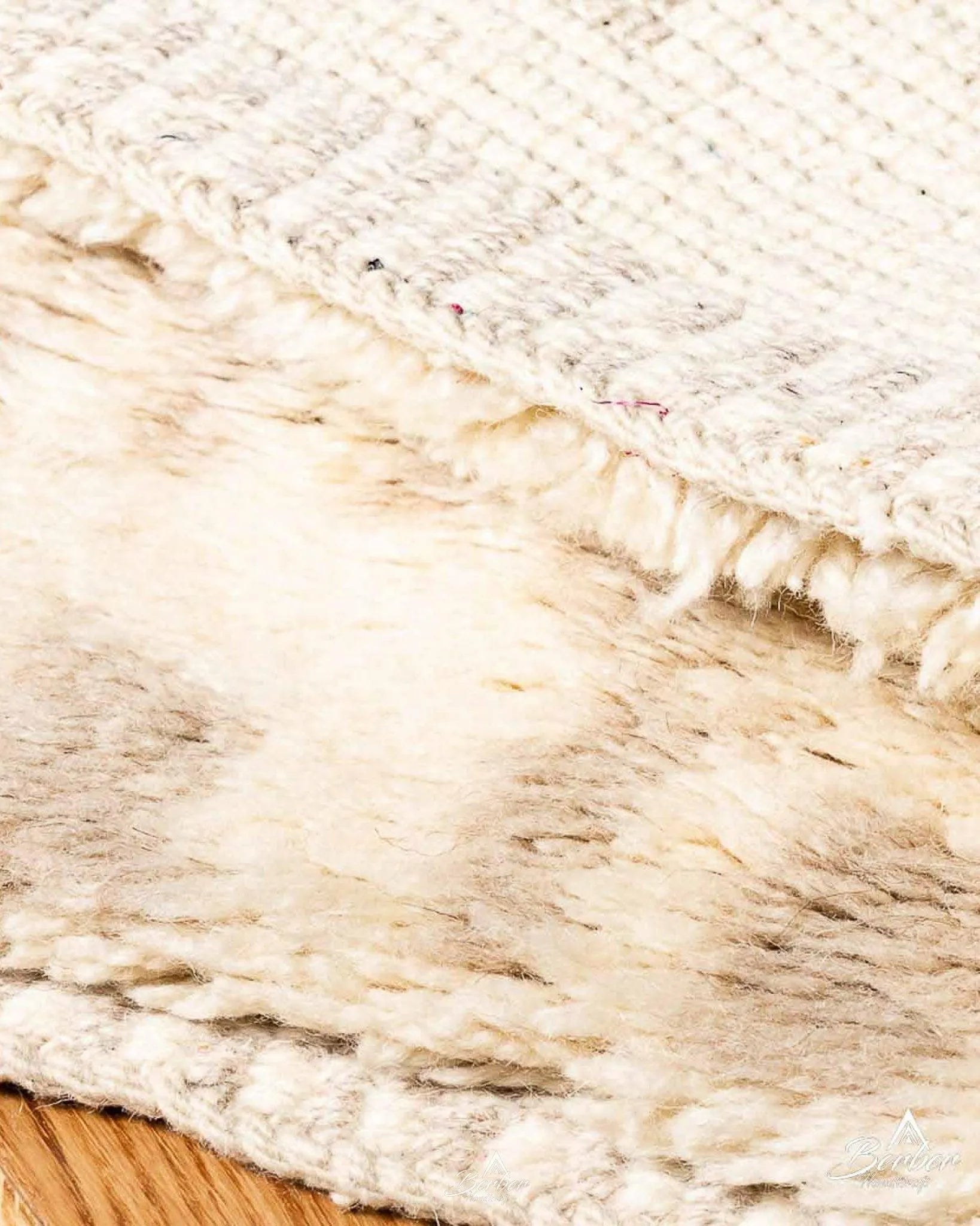 Wool Moroccan Runner 2 X 6 Ft | 60 X 180 Cm / With Tassels / Short (0.4” / 1 cm)