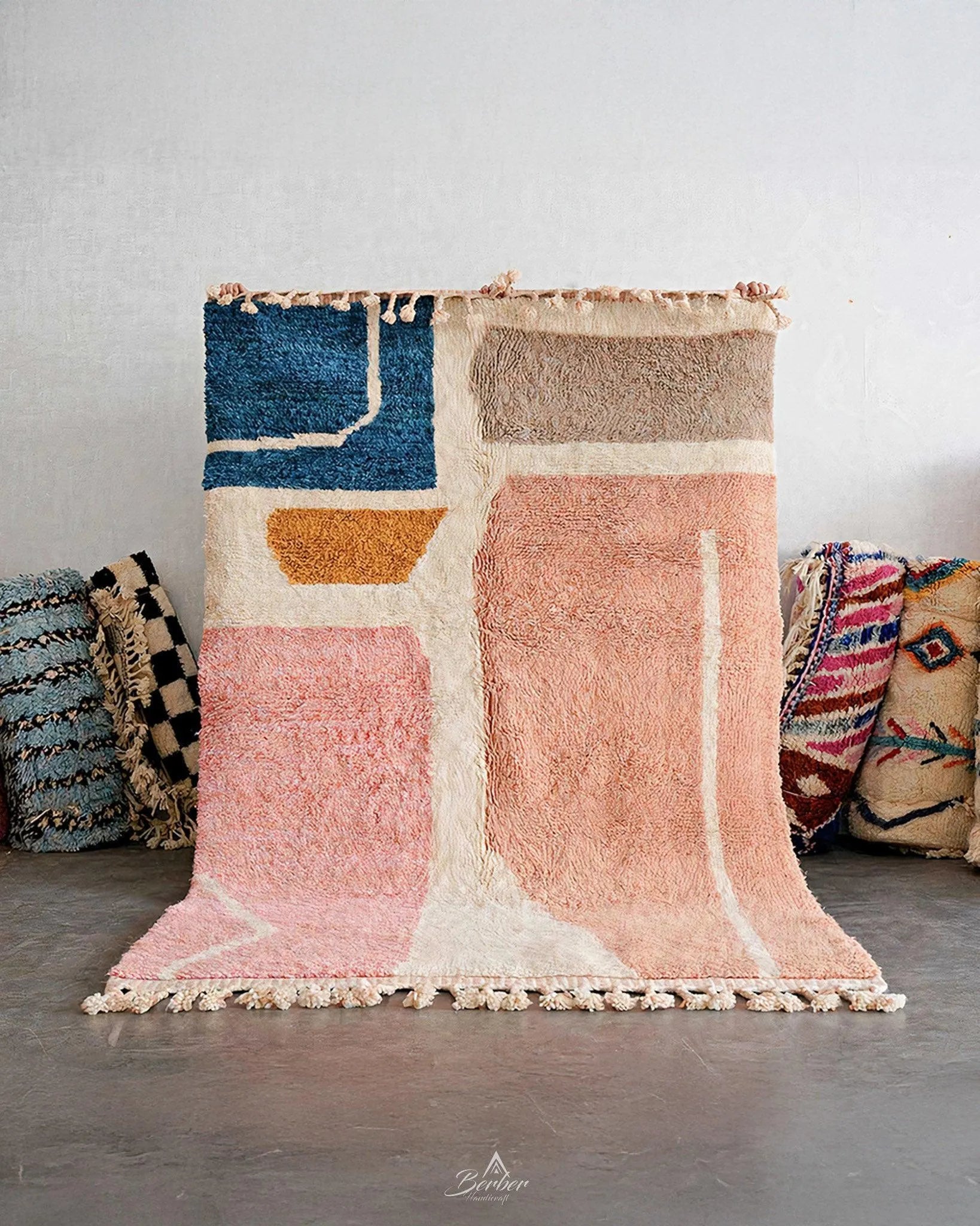 Wool Nursery Rug 3 X 5 Ft | 90 X 150 Cm / With Tassels / Short (0.4” / 1 cm)