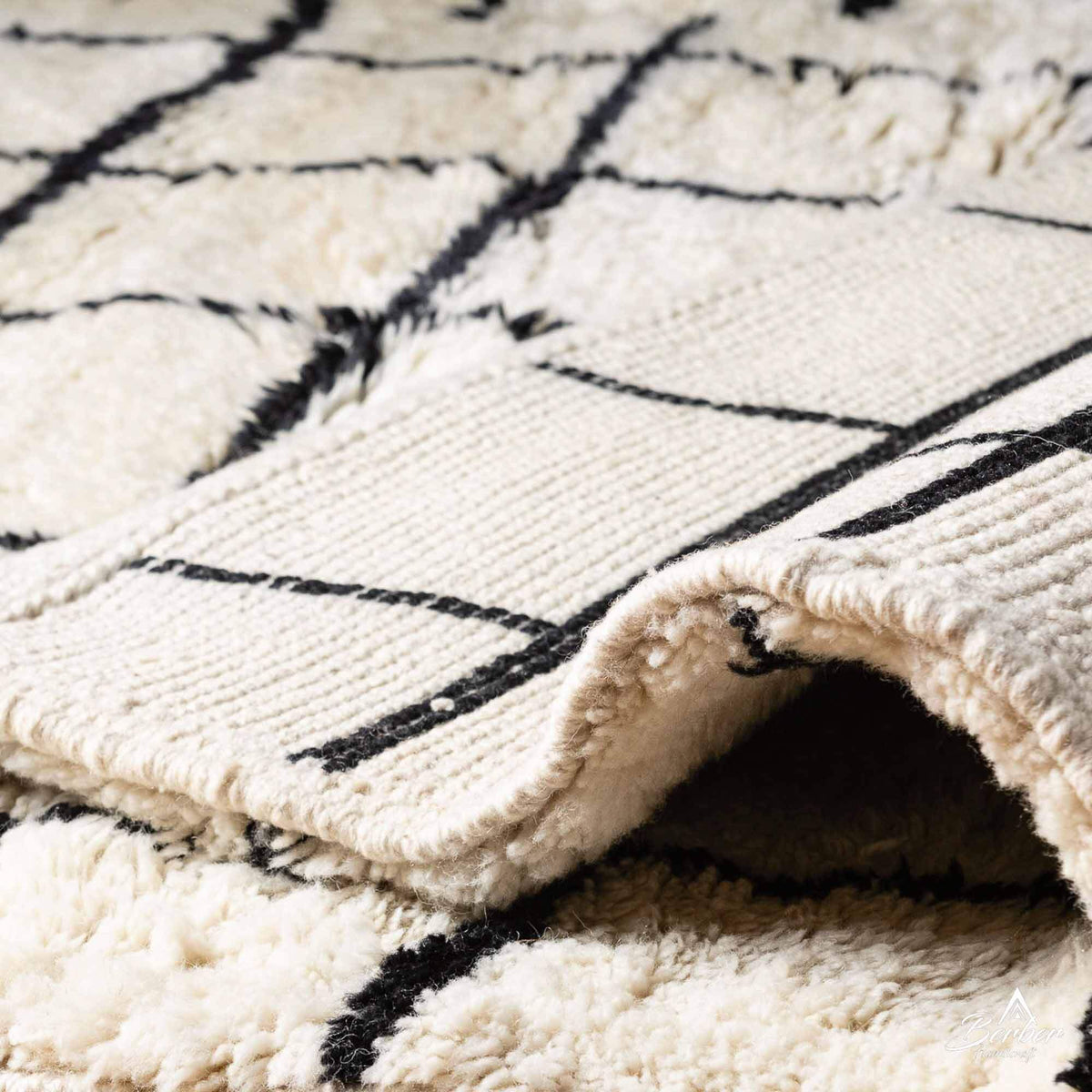 Striped Wool Rug - Berber Handicraft