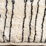 Black and White Striped Moroccan Rug - Berber Handicraft