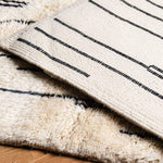 Black and White Striped Moroccan Rug - Berber Handicraft