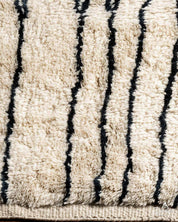 Black and White Striped Moroccan Rug 3 X 5 Ft | 90 X 150 Cm / With Tassels / Short (0.4” / 1 cm)