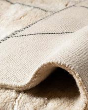 Trellis Beni Ourain Rug 3 X 5 Ft | 90 X 150 Cm / With Tassels / Short (0.4” / 1 cm)