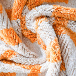 Orange and White Patterned Rug - Berber Handicraft