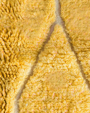 Yellow Beni Ourain Rug 3 X 5 Ft | 90 X 150 Cm / With Tassels / Short (0.4” / 1 cm)