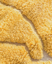 Yellow Beni Ourain Rug 3 X 5 Ft | 90 X 150 Cm / With Tassels / Short (0.4” / 1 cm)