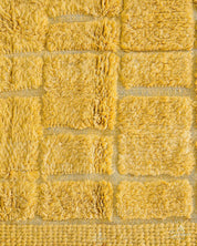 Yellow Berber Rug 3 X 5 Ft | 90 X 150 Cm / With Tassels / Short (0.4” / 1 cm)