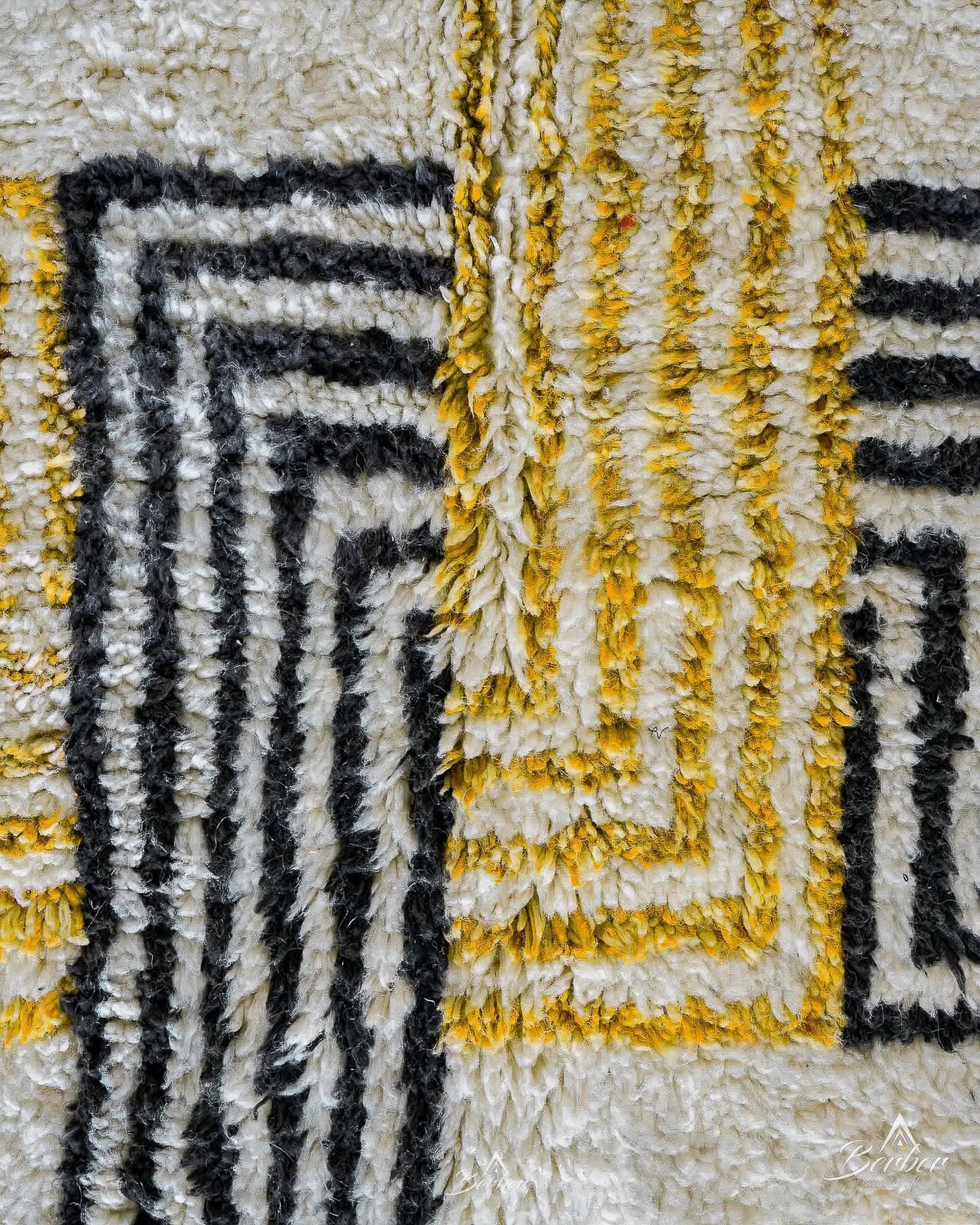 Yellow Bohemian Rug 3 X 5 Ft | 90 X 150 Cm / With Tassels / Short (0.4” / 1 cm)