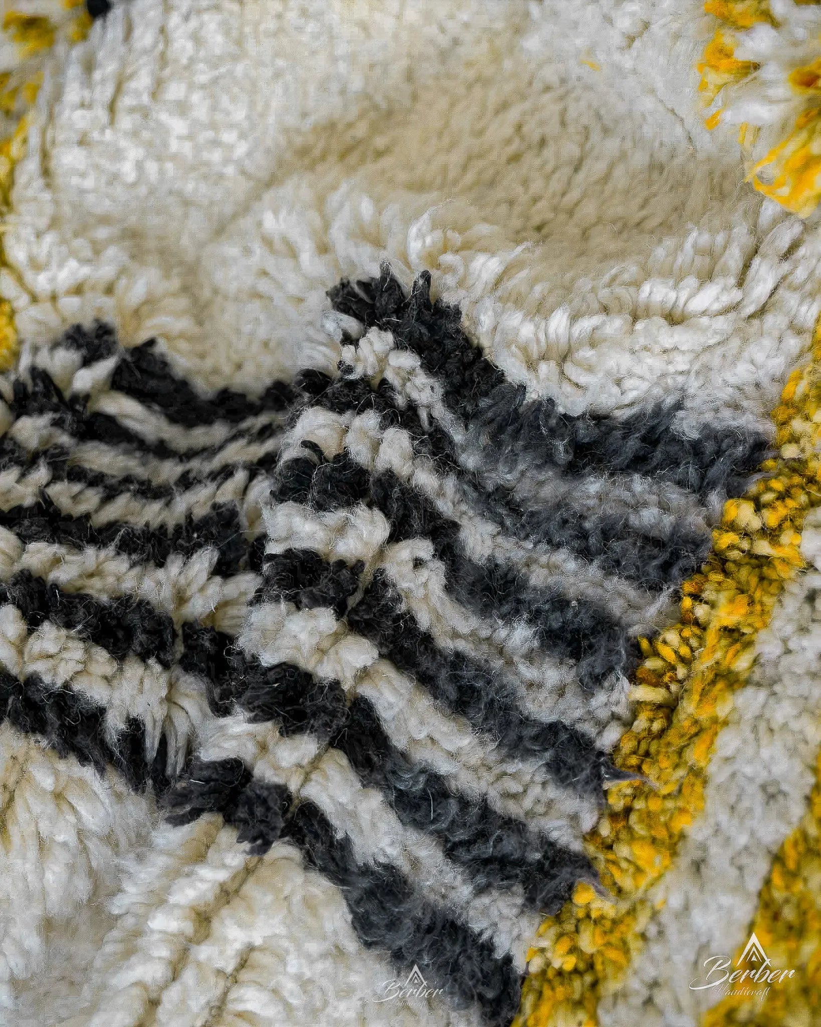 Yellow Bohemian Rug 3 X 5 Ft | 90 X 150 Cm / With Tassels / Short (0.4” / 1 cm)