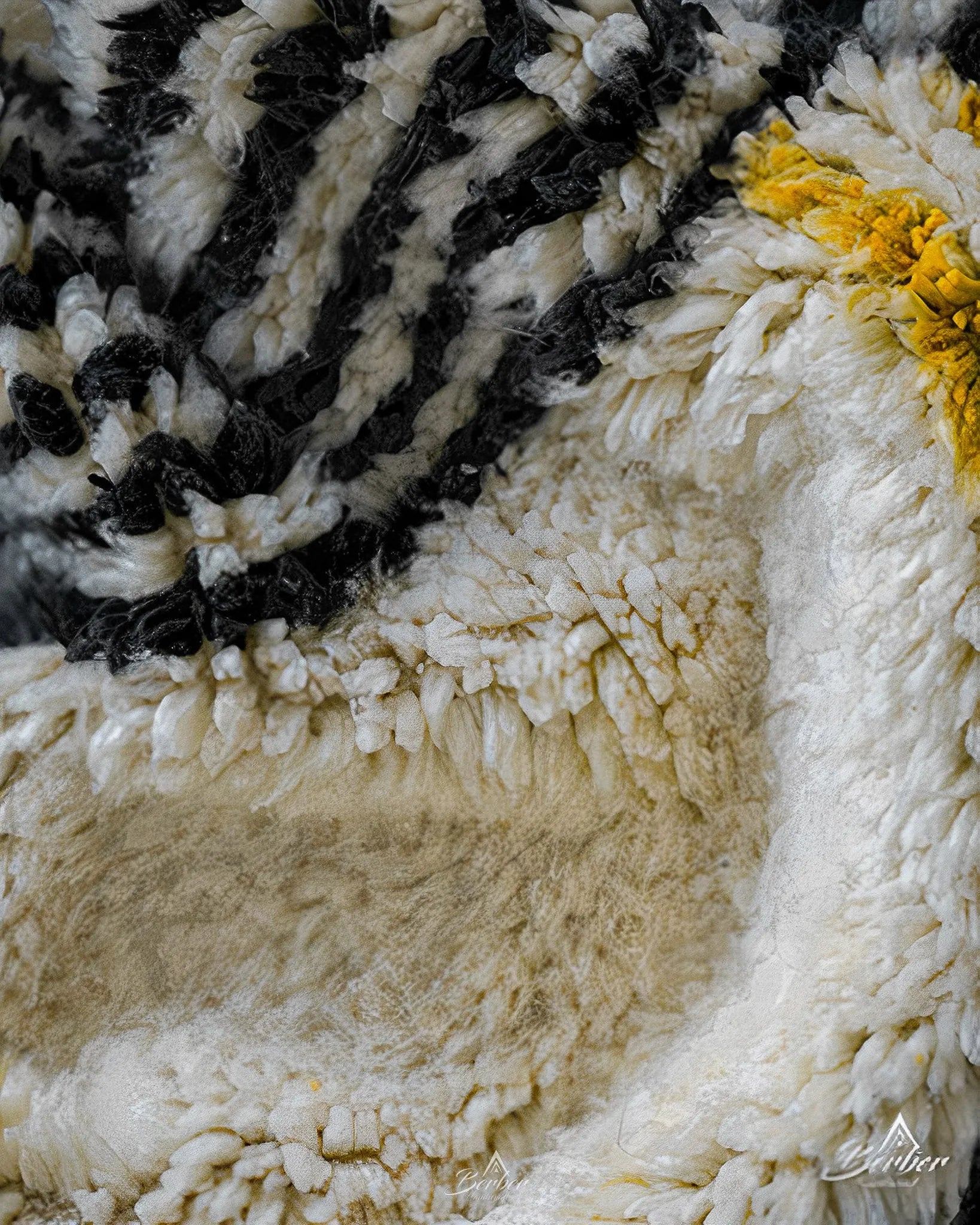 Yellow Bohemian Rug 3 X 5 Ft | 90 X 150 Cm / With Tassels / Short (0.4” / 1 cm)