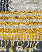 Yellow Bohemian Rug 3 X 5 Ft | 90 X 150 Cm / With Tassels / Short (0.4” / 1 cm)