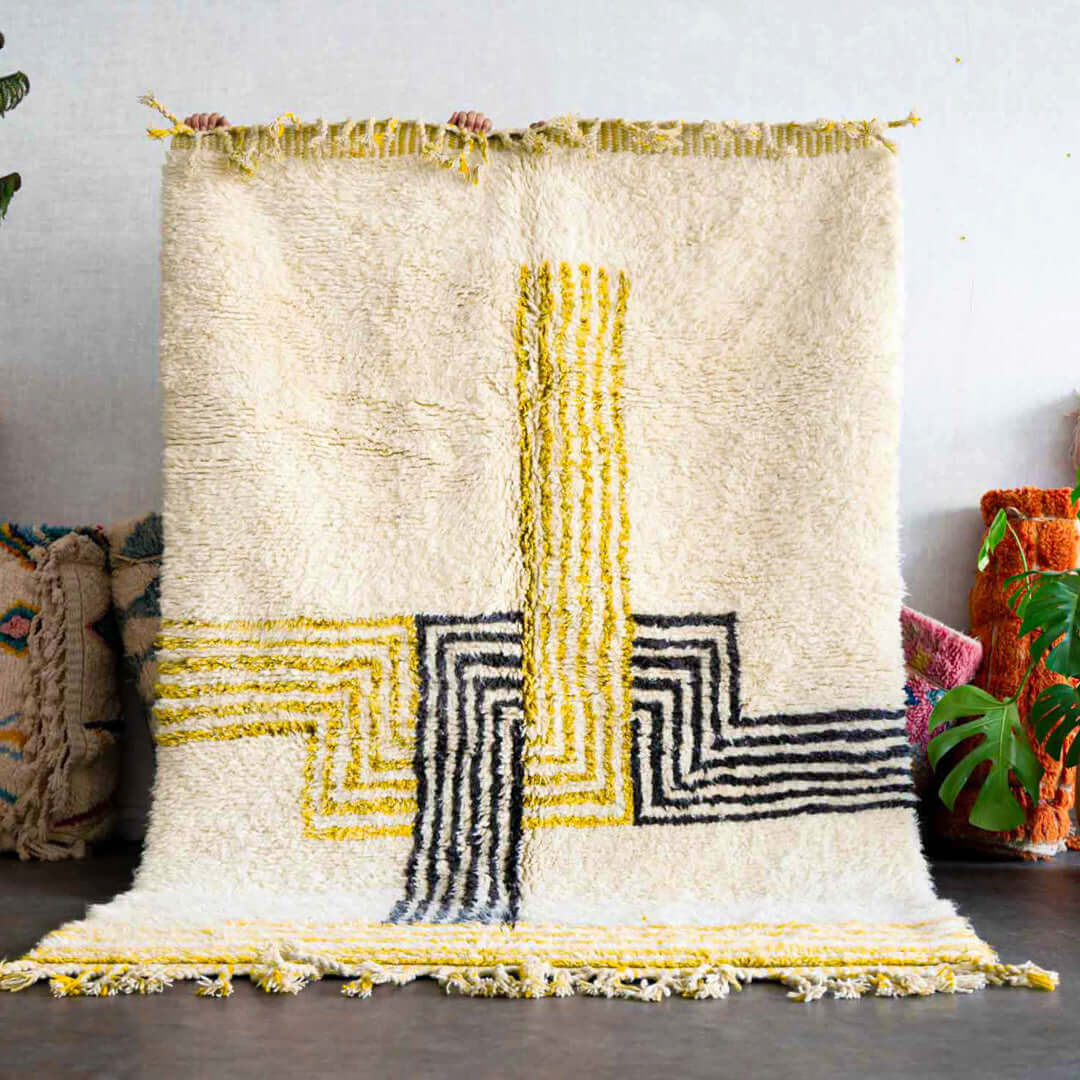 Yellow Bohemian Rug - Berber Handicraft