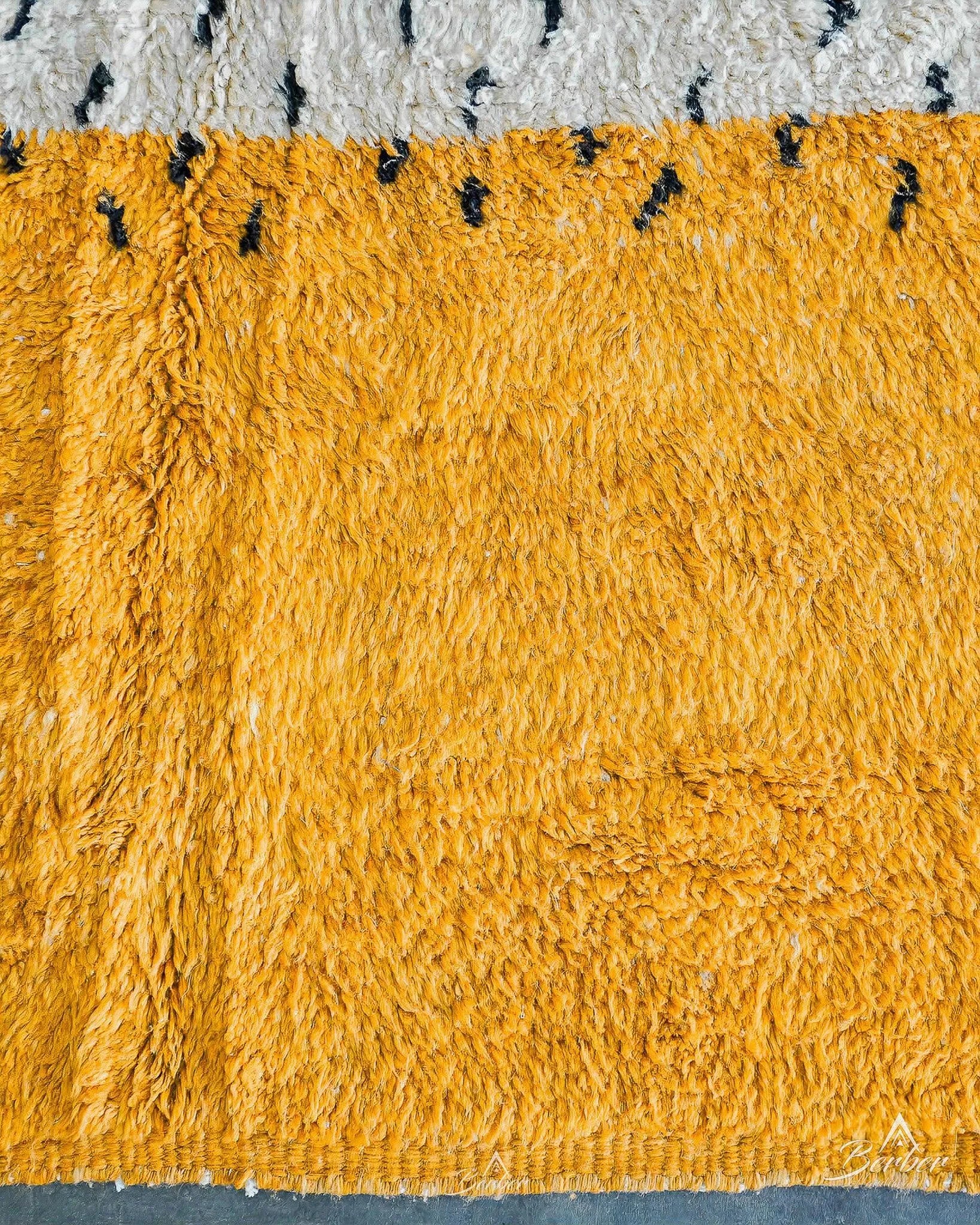 Yellow Boho Rug 3 X 5 Ft | 90 X 150 Cm / With Tassels / Short (0.4” / 1 cm)