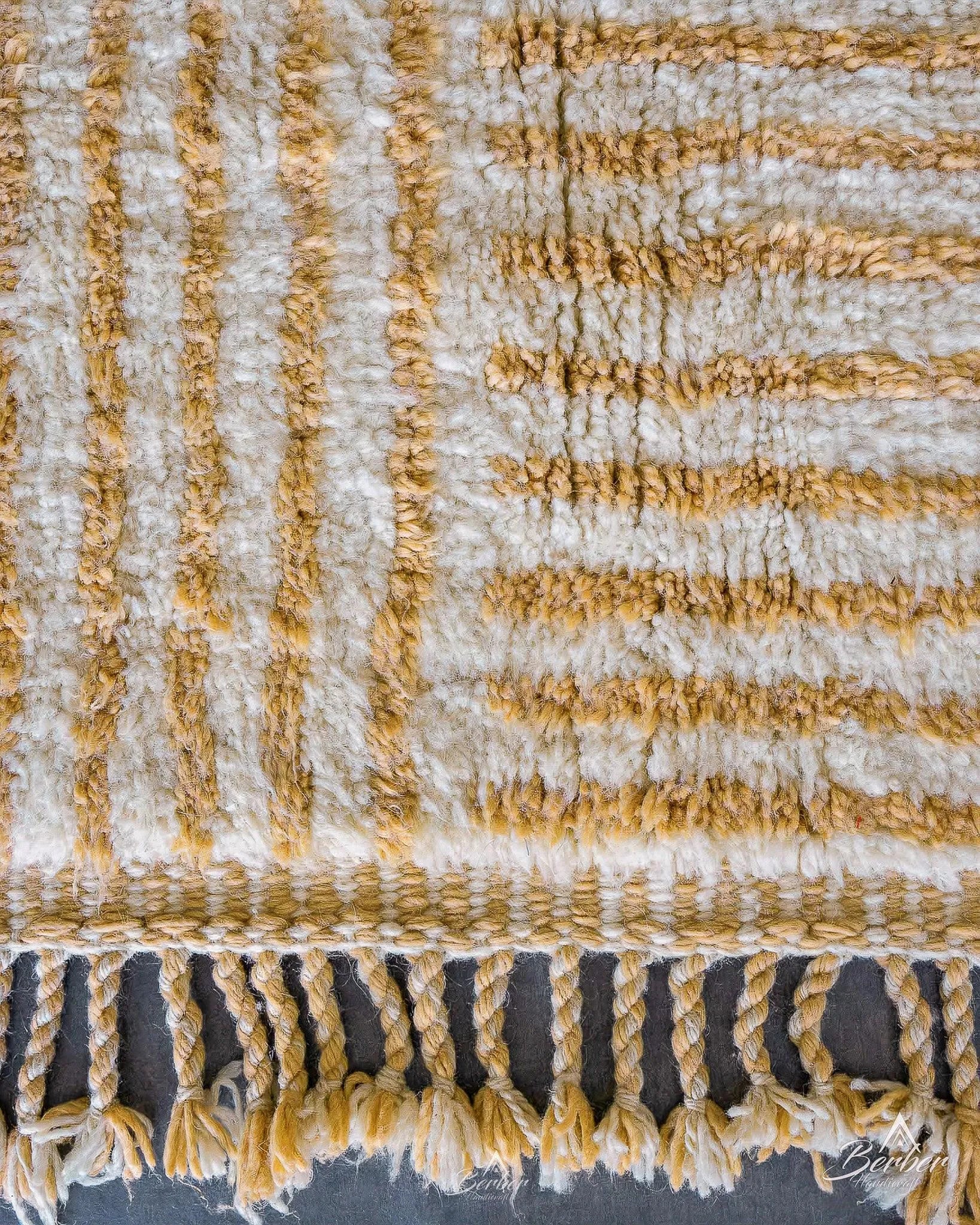 Yellow Boho Rugs 3 X 5 Ft | 90 X 150 Cm / With Tassels / Short (0.4” / 1 cm)
