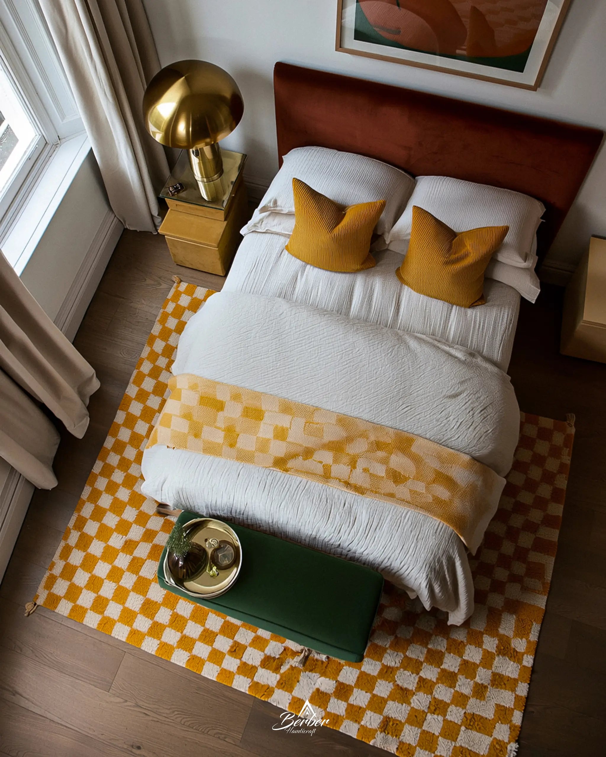 Yellow Checkered Rug