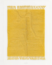 Yellow Irregular Rug 3 X 5 Ft | 90 X 150 Cm / With Tassels / Short (0.4” / 1 cm)