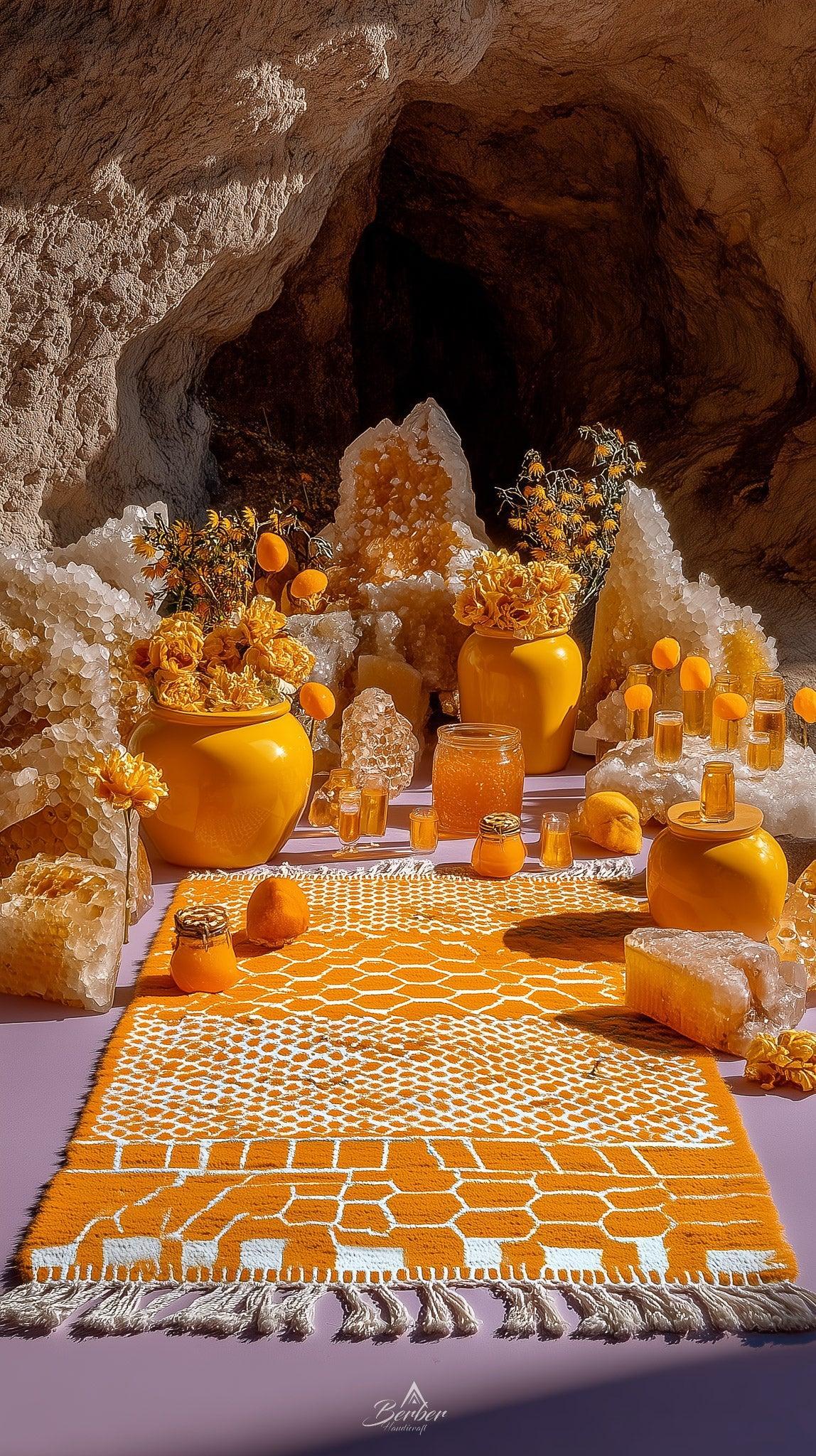 Yellow-Moroccan-rugs-cover-mobile-Berber Handicraft