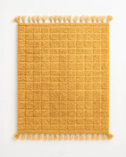 Yellow Morrocan Area Rug 3 X 5 Ft | 90 X 150 Cm / With Tassels / Short (0.4” / 1 cm)
