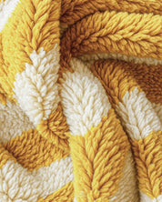 Orange Striped Berber Rug 3 X 5 Ft | 90 X 150 Cm / With Tassels / Short (0.4” / 1 cm)