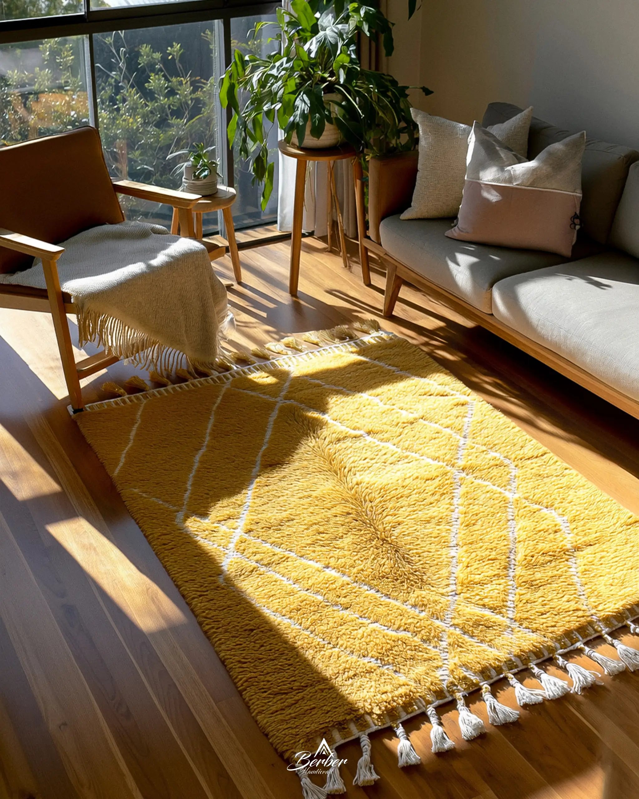 Yellow Treillis Rug