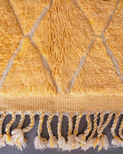 Yellow Trellis Rug 3 X 5 Ft | 90 X 150 Cm / With Tassels / Short (0.4” / 1 cm)