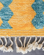 Yellow Turquoise Boujaad Rug-Berber Handicraft