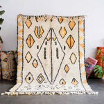 Yellow and White Tribal Rug - Berber Handicraft