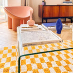 Yellow Checkered Rug - Berber Handicraft