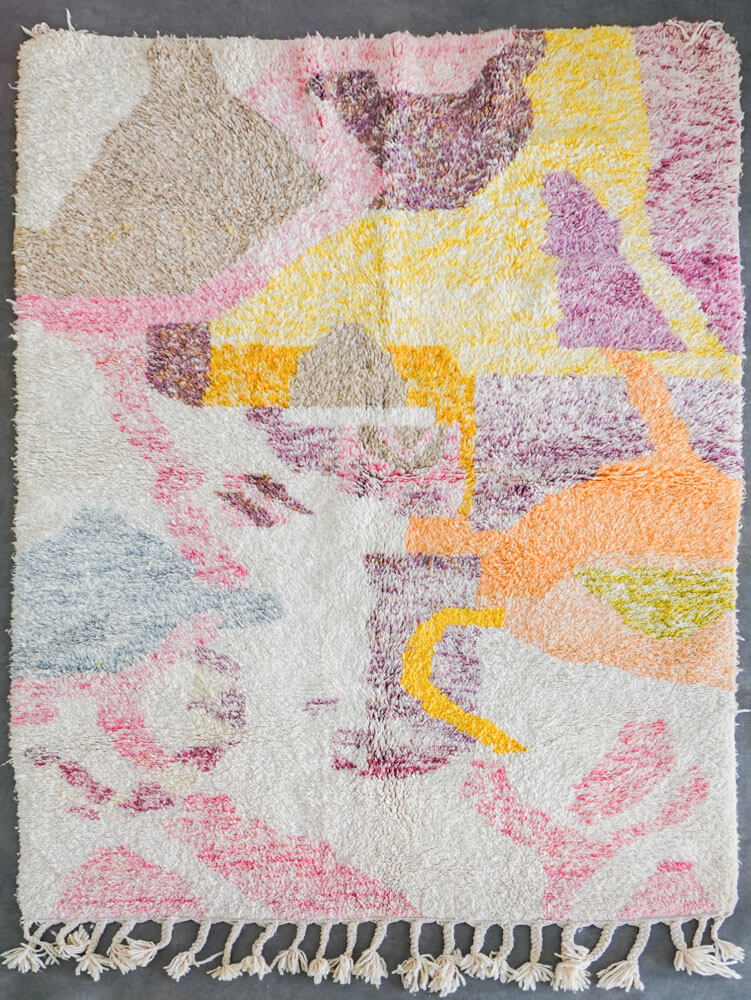 Pastel shag wool rug