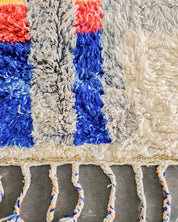 Abstract Wool Rug 3 X 5 Ft | 90 X 150 Cm / With Tassels / Short (0.4” / 1 cm)