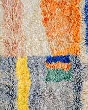 Abstract Wool Rug 3 X 5 Ft | 90 X 150 Cm / With Tassels / Short (0.4” / 1 cm)