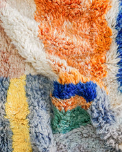 Abstract Wool Rug 3 X 5 Ft | 90 X 150 Cm / With Tassels / Short (0.4” / 1 cm)