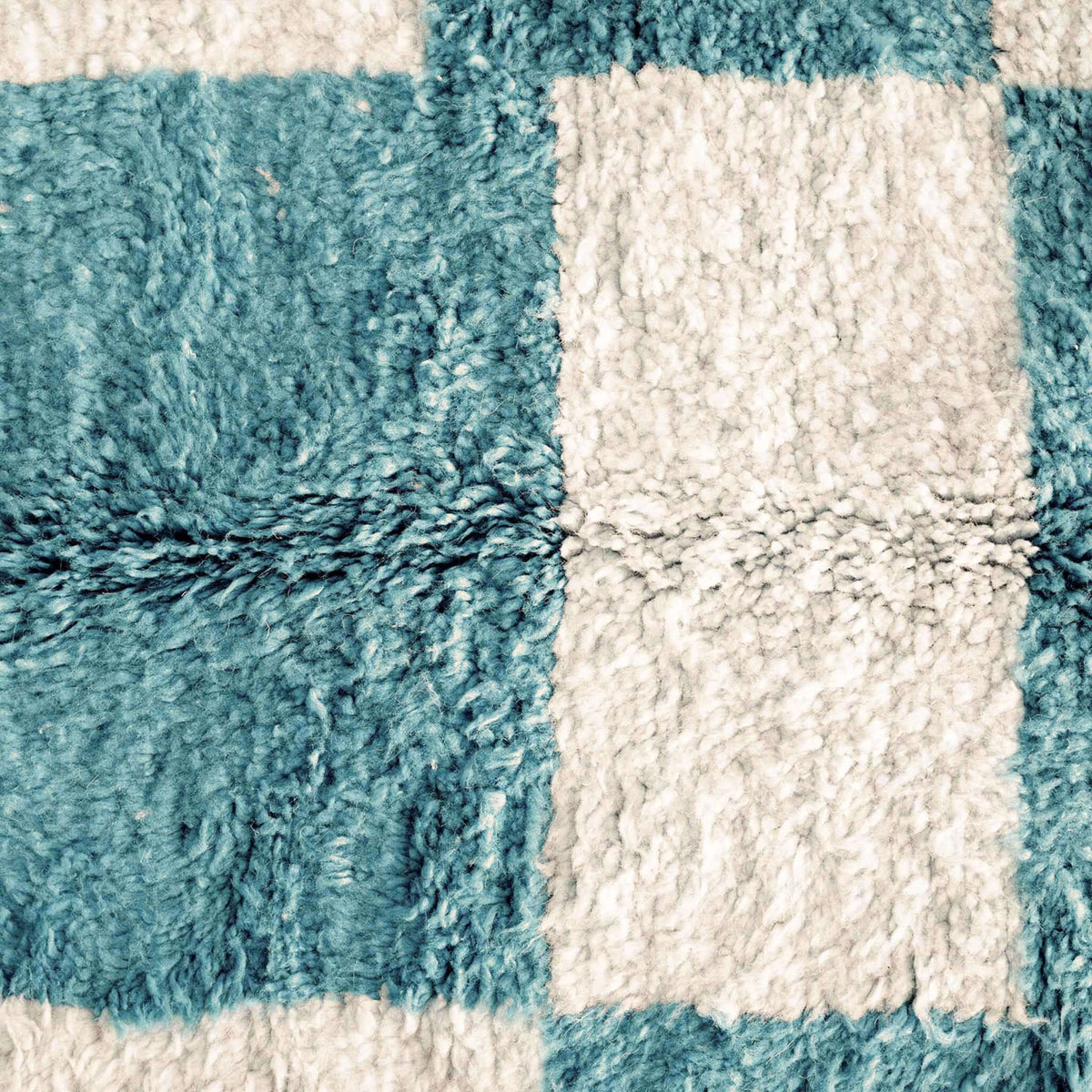 Blue Checkerboard Rug - Berber Handicraft