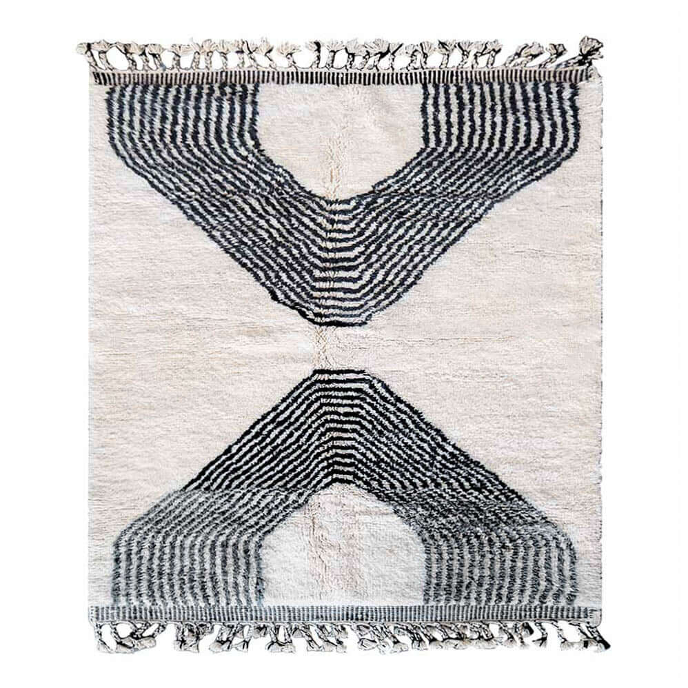 Beni Ourain Wool Rug - Berber Handicraft