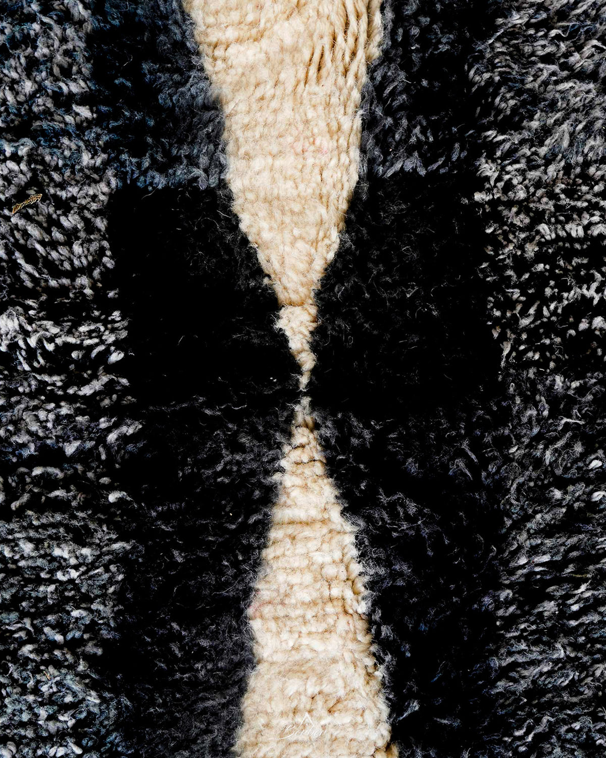 Black and Grey Berber Carpet 3 X 5 Ft | 90 X 150 Cm / With Tassels / Short (0.4” / 1 cm)