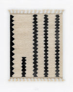 Black and White Berber Rug 3 X 5 Ft | 90 X 150 Cm / With Tassels / Short (0.4” / 1 cm)