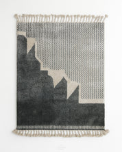Black and White Moroccan Rug 3 X 5 Ft | 90 X 150 Cm / With Tassels / Short (0.4” / 1 cm)