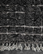 Black Berber Rug 3 X 5 Ft | 90 X 150 Cm / With Tassels / Short (0.4” / 1 cm)