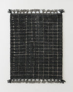 Black Berber Rug 3 X 5 Ft | 90 X 150 Cm / With Tassels / Short (0.4” / 1 cm)