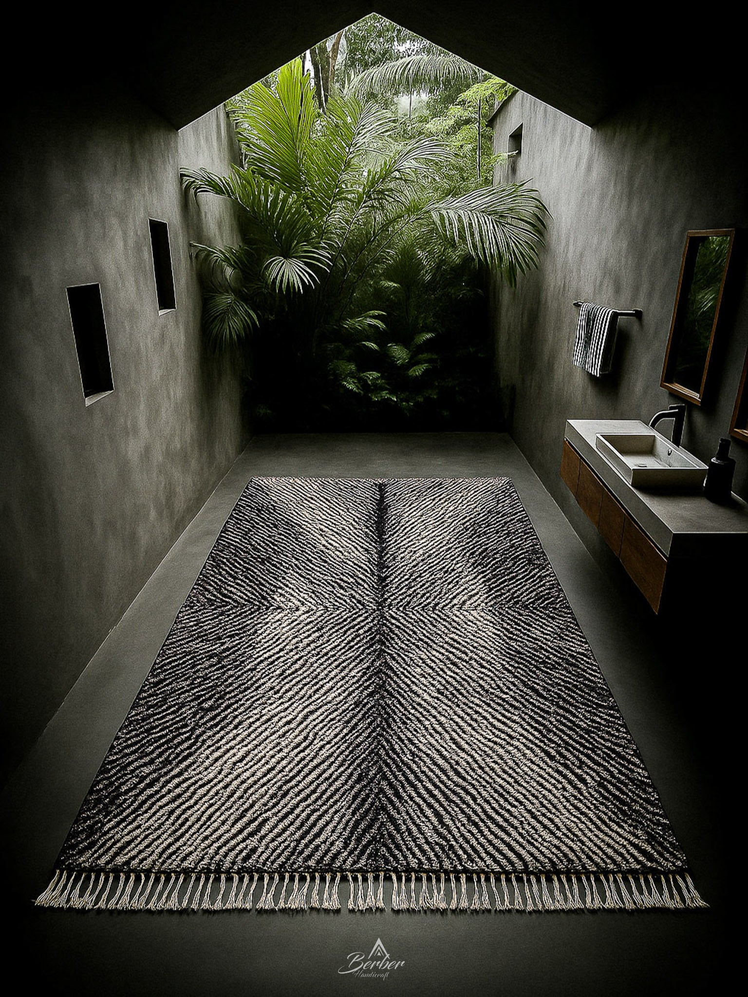 Black Moroccan Berber Rug