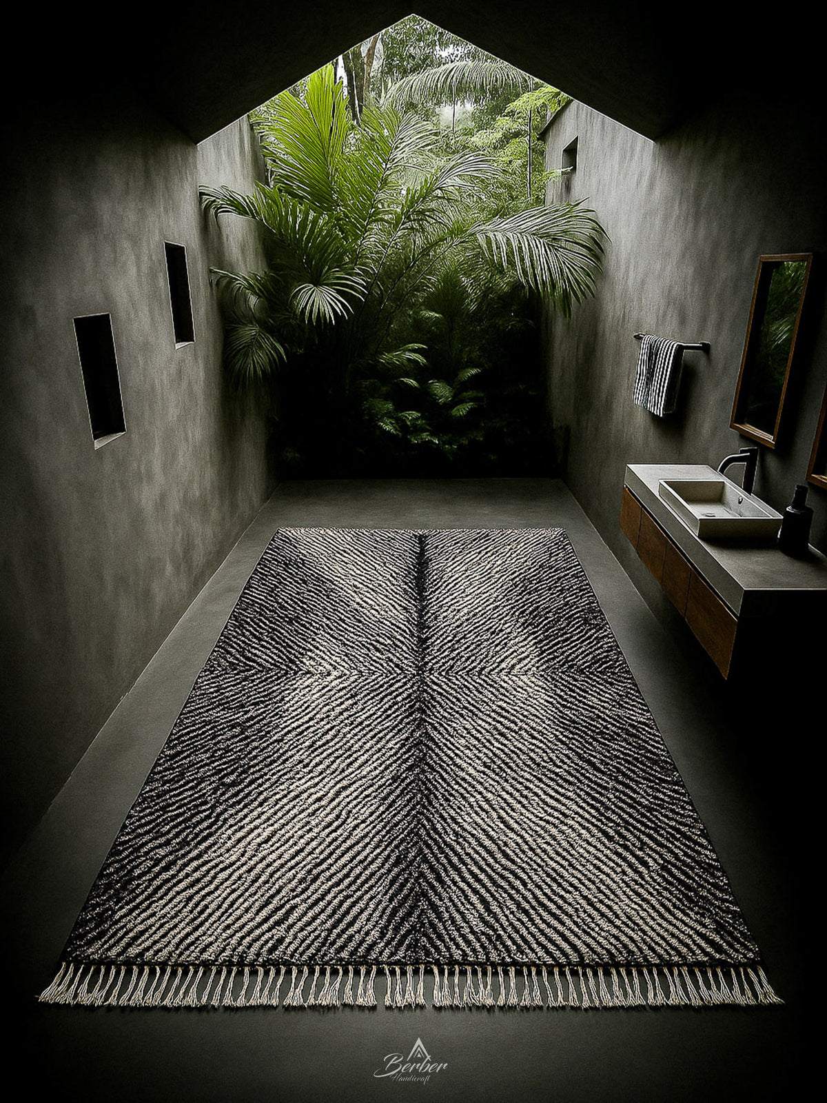 Black Moroccan Berber Rug