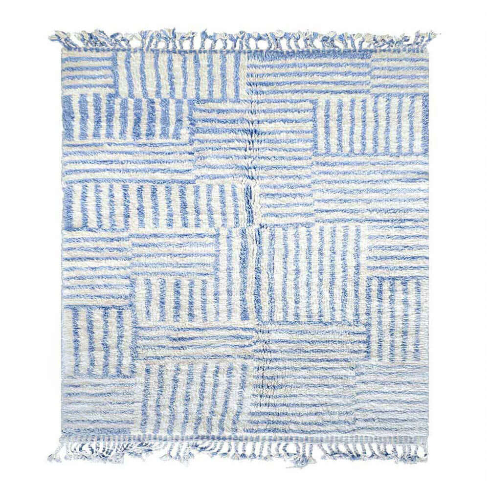 Blue Boho Rug - Berber Handicraft