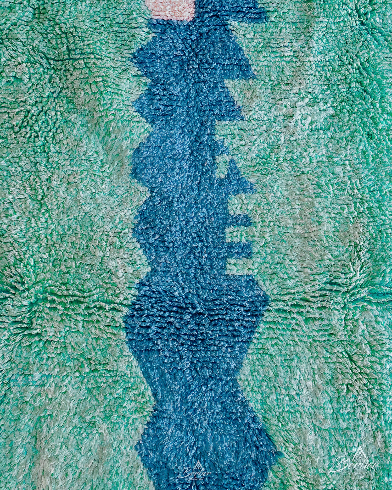 Blue Living Room Rug 3 X 5 Ft | 90 X 150 Cm / With Tassels / Short (0.4” / 1 cm)