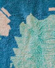 Blue Living Room Rug 3 X 5 Ft | 90 X 150 Cm / With Tassels / Short (0.4” / 1 cm)