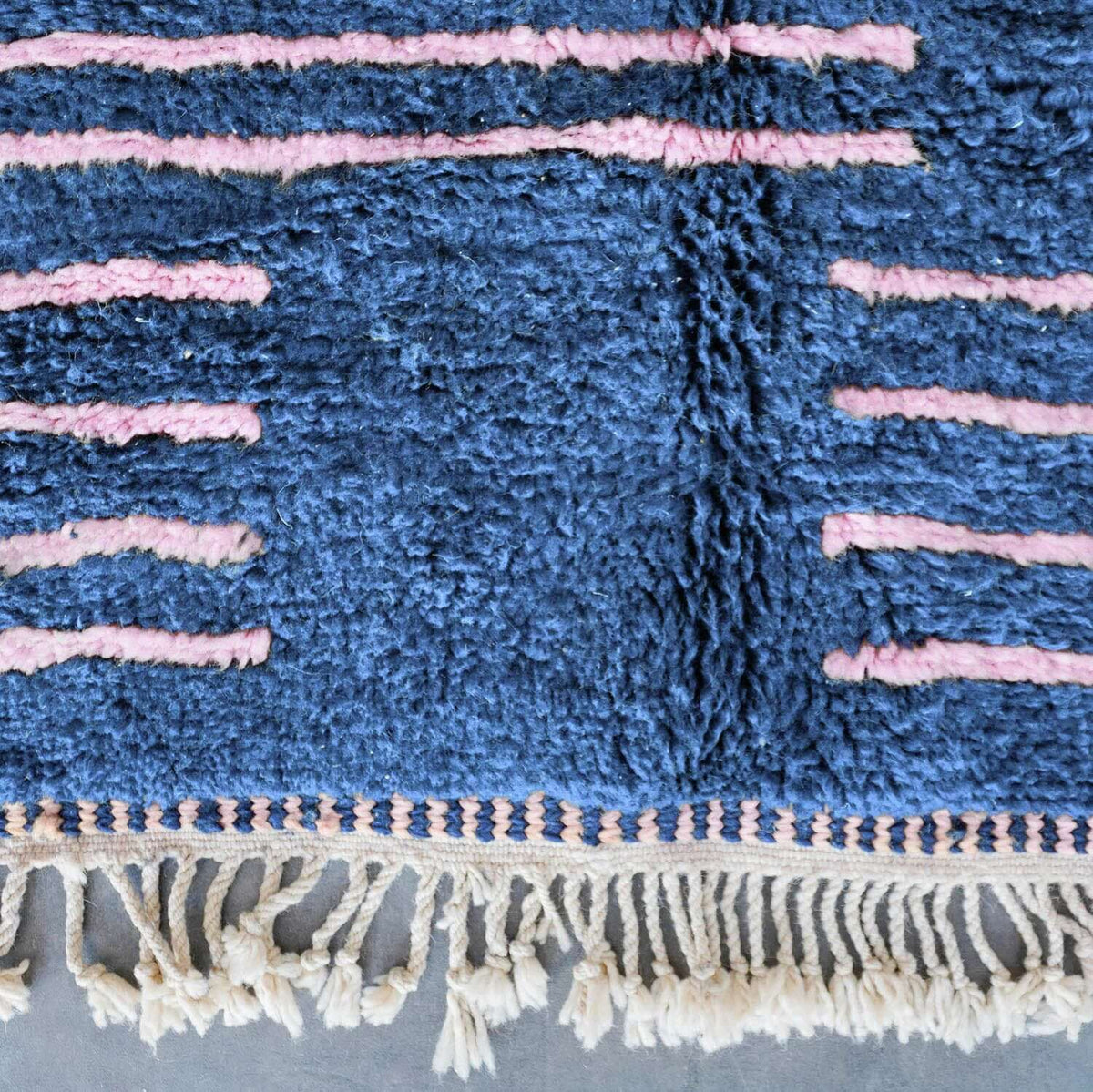 Blue Pink Berber Rug - Berber Handicraft