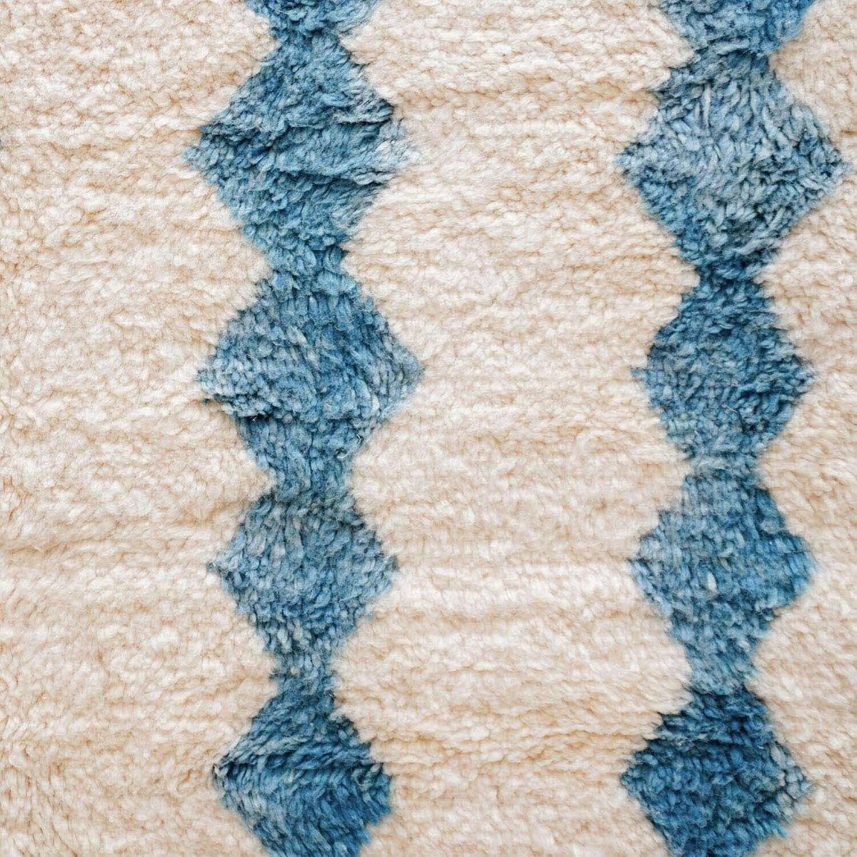 Blue White Azilal Rug - Berber Handicraft