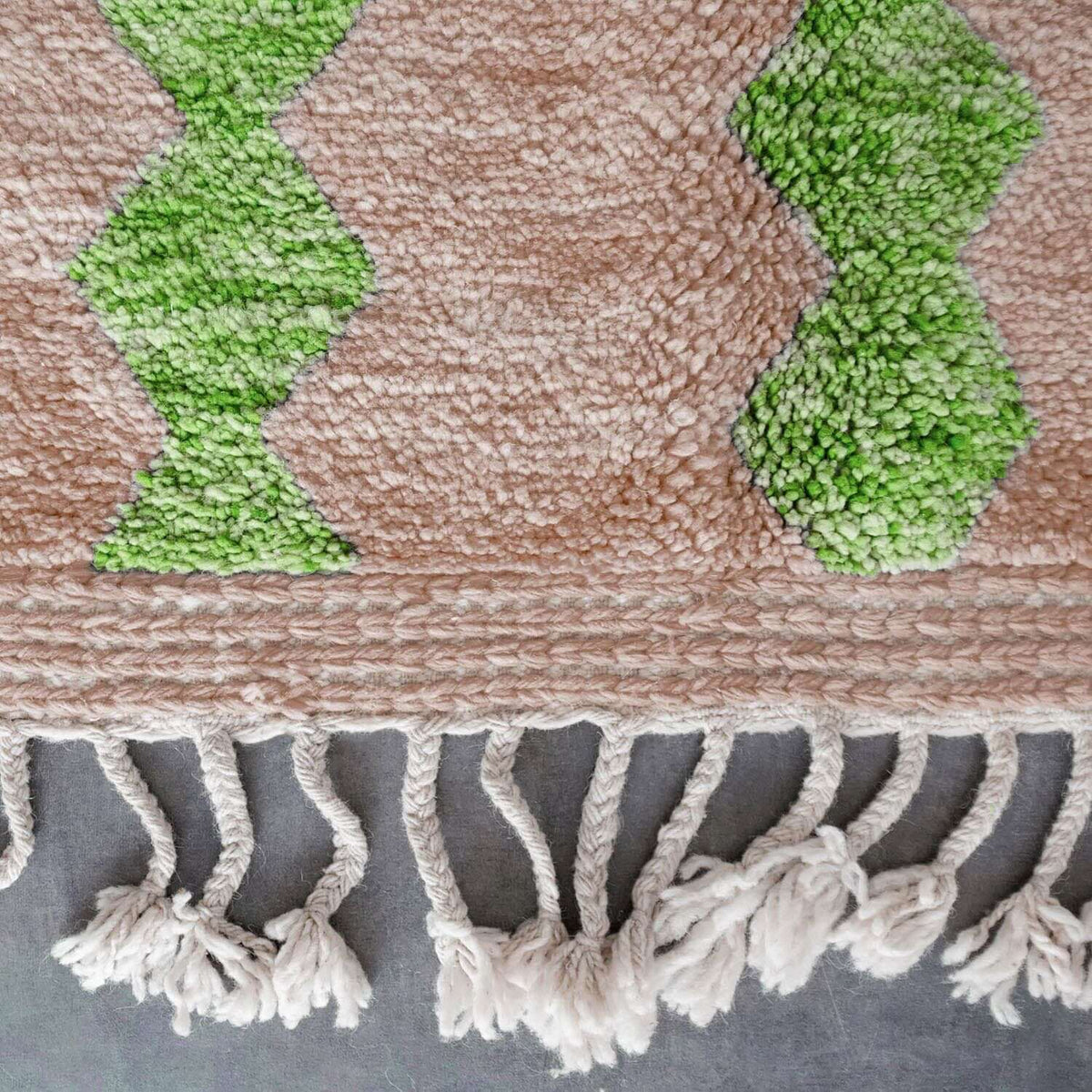 Brown and Green Moroccan Rug - Berber Handicraft