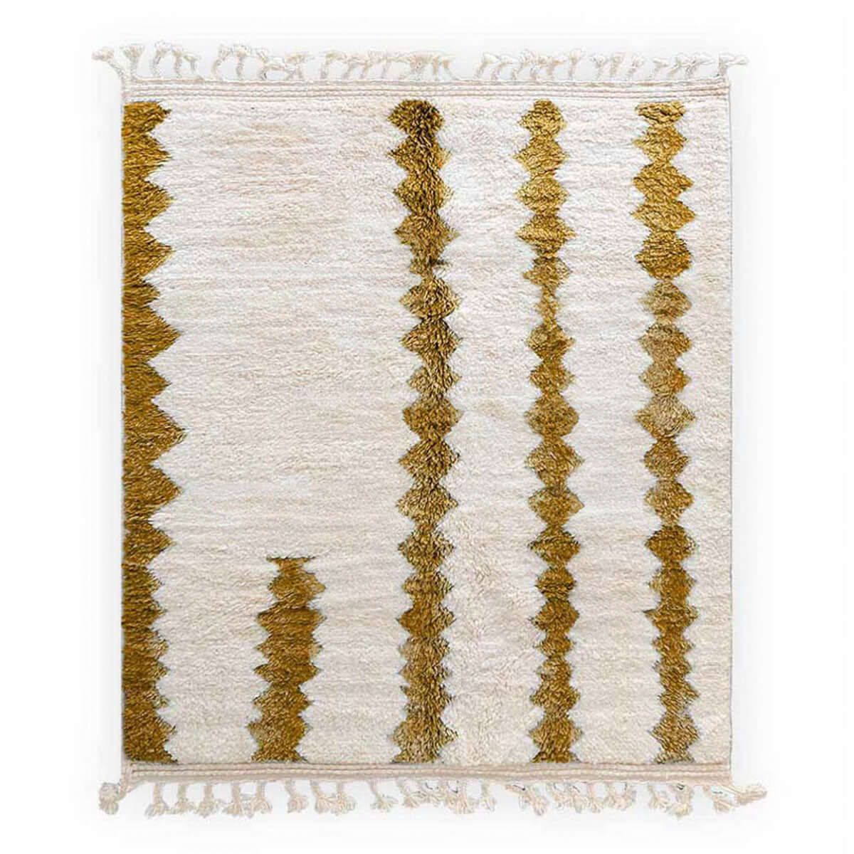 Brown White Azilal Rug - Berber Handicraft