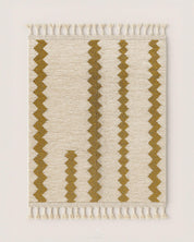 Brown White Azilal Rug 3 X 5 Ft | 90 X 150 Cm / With Tassels / Short (0.4” / 1 cm)